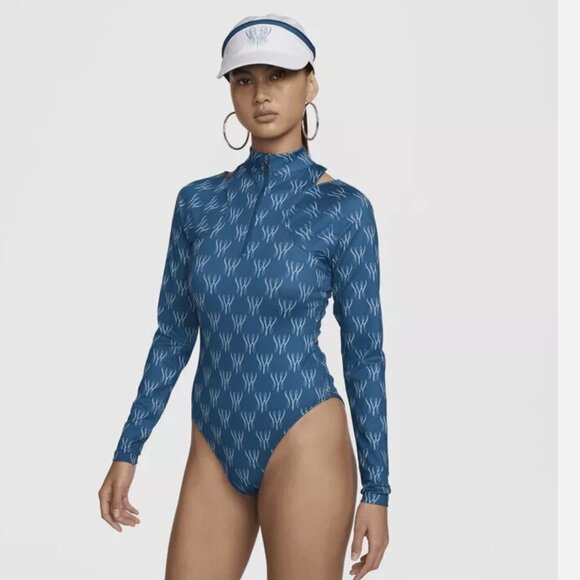 NWT Nike Serena Williams Design Crew Long-sleeve Bodysuit Blue - Picture 1 of 9